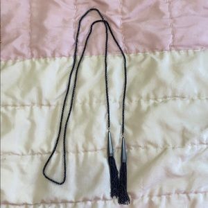 Kendra Scott Gunmetal Lariat Necklace